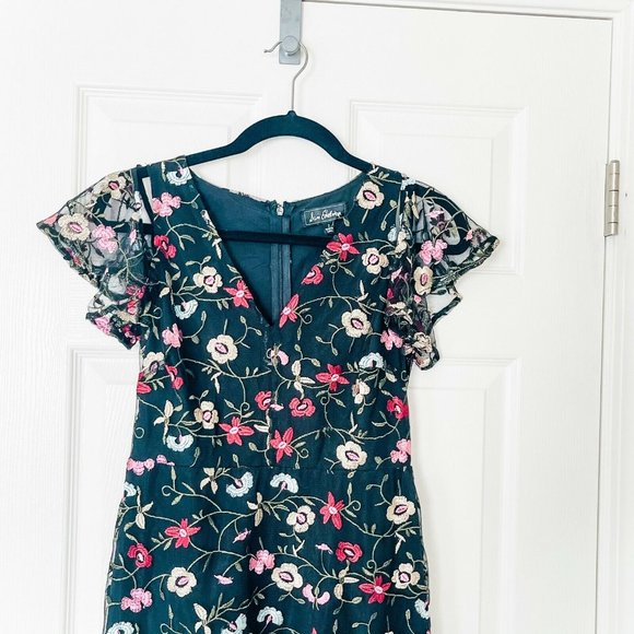 NWOT Sam Edelman Floral Embroidered Short Sleeve/ Cold Shoulder Dress - 2 - Picture 9 of 12